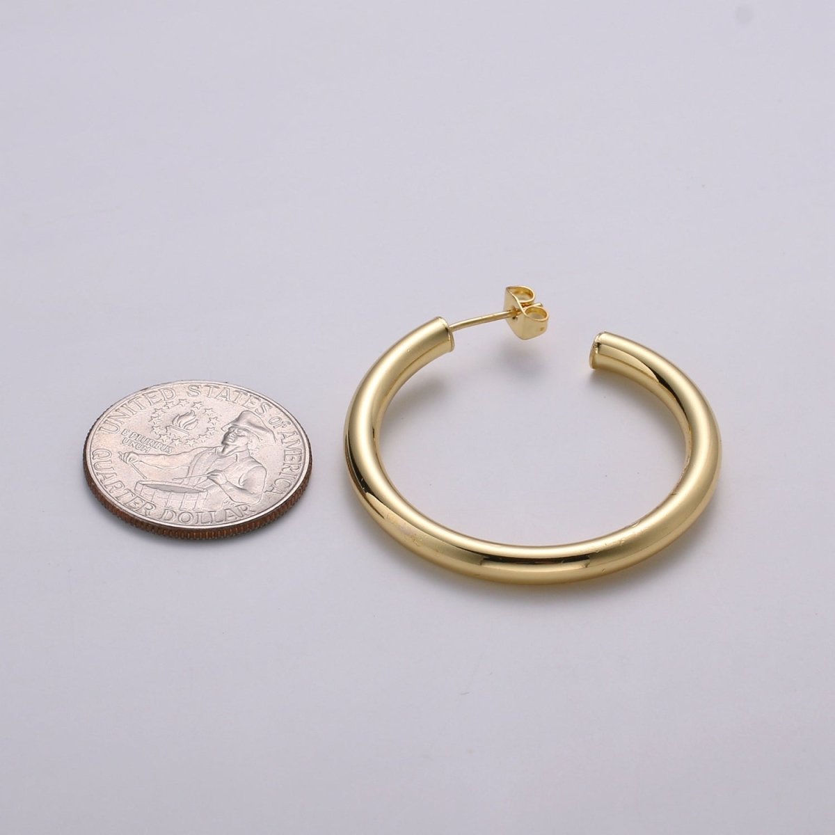 24k Gold Earrings, Hoop Earrings, Chunky Hoop, Tube Hoop Earring, Gift for Her, Earrings for Women, Everyday Wear Earrings Q-316