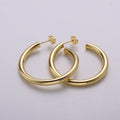 24k Gold Earrings, Hoop Earrings, Chunky Hoop, Tube Hoop Earring, Gift for Her, Earrings for Women, Everyday Wear Earrings Q-316