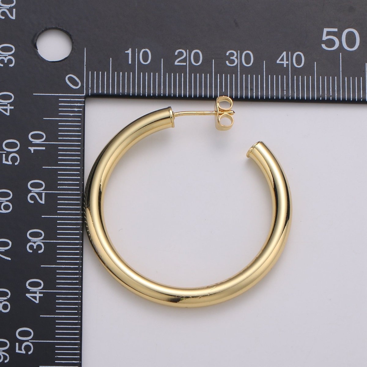 24k Gold Earrings, Hoop Earrings, Chunky Hoop, Tube Hoop Earring, Gift for Her, Earrings for Women, Everyday Wear Earrings Q-316