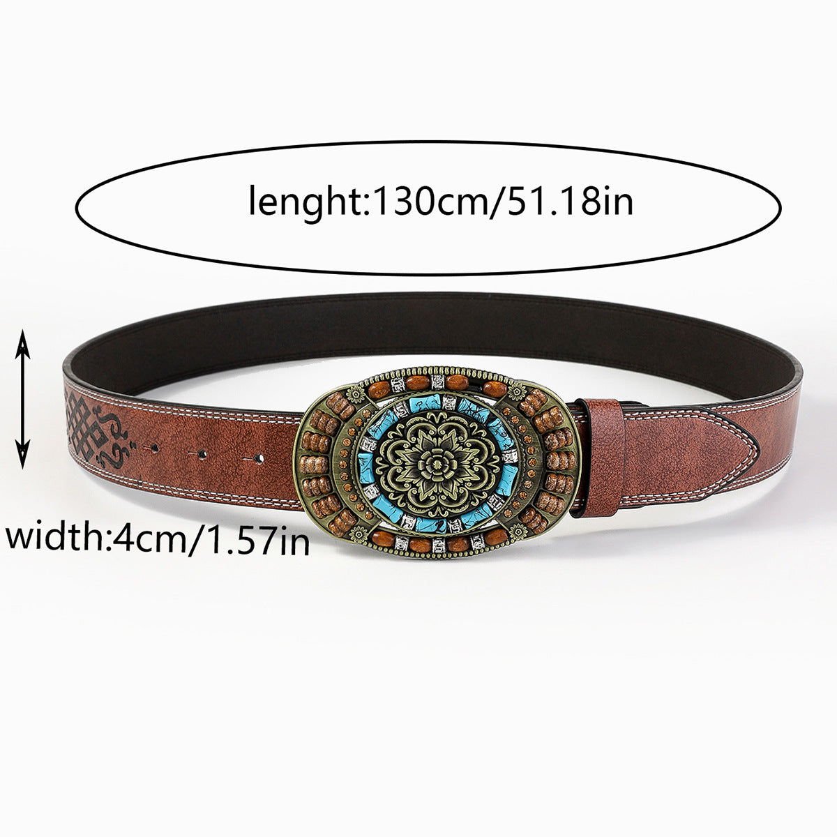 Womens High-end Vintage Embossed Decorative Denim Belt