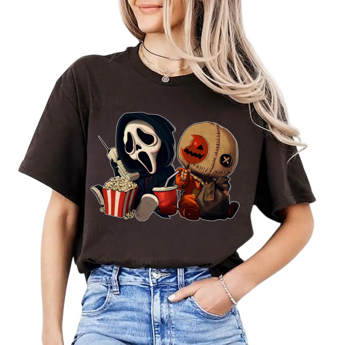 Mini Halloween Popcorn T-Shirt – Spooky Season Movie Tee