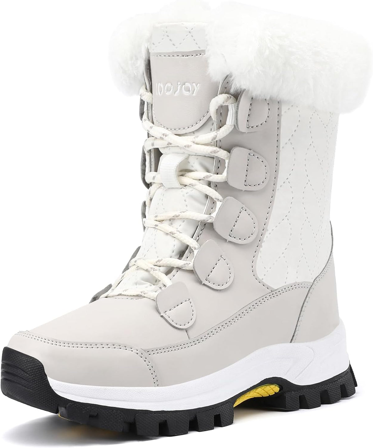 COOJOY Womens Winter Snow Boots Waterproof Shoes Walking Comfortable Hiking Tennis Booties Furry Mid Calf Warm Lightweight
