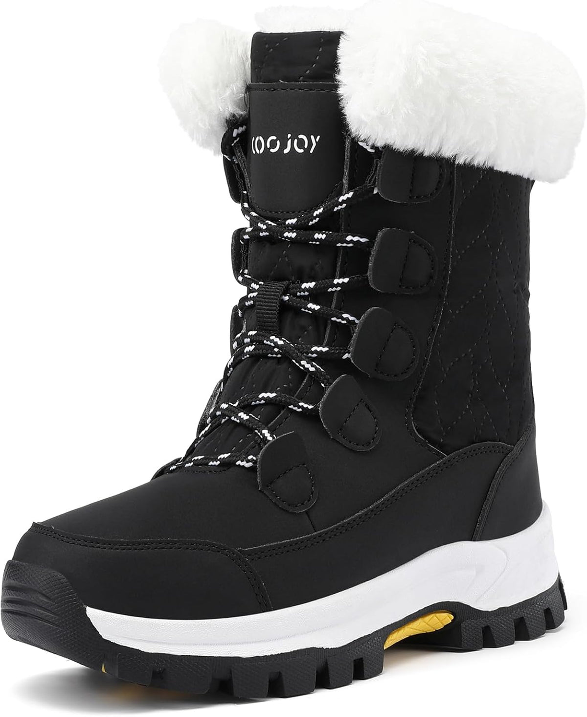 COOJOY Womens Winter Snow Boots Waterproof Shoes Walking Comfortable Hiking Tennis Booties Furry Mid Calf Warm Lightweight