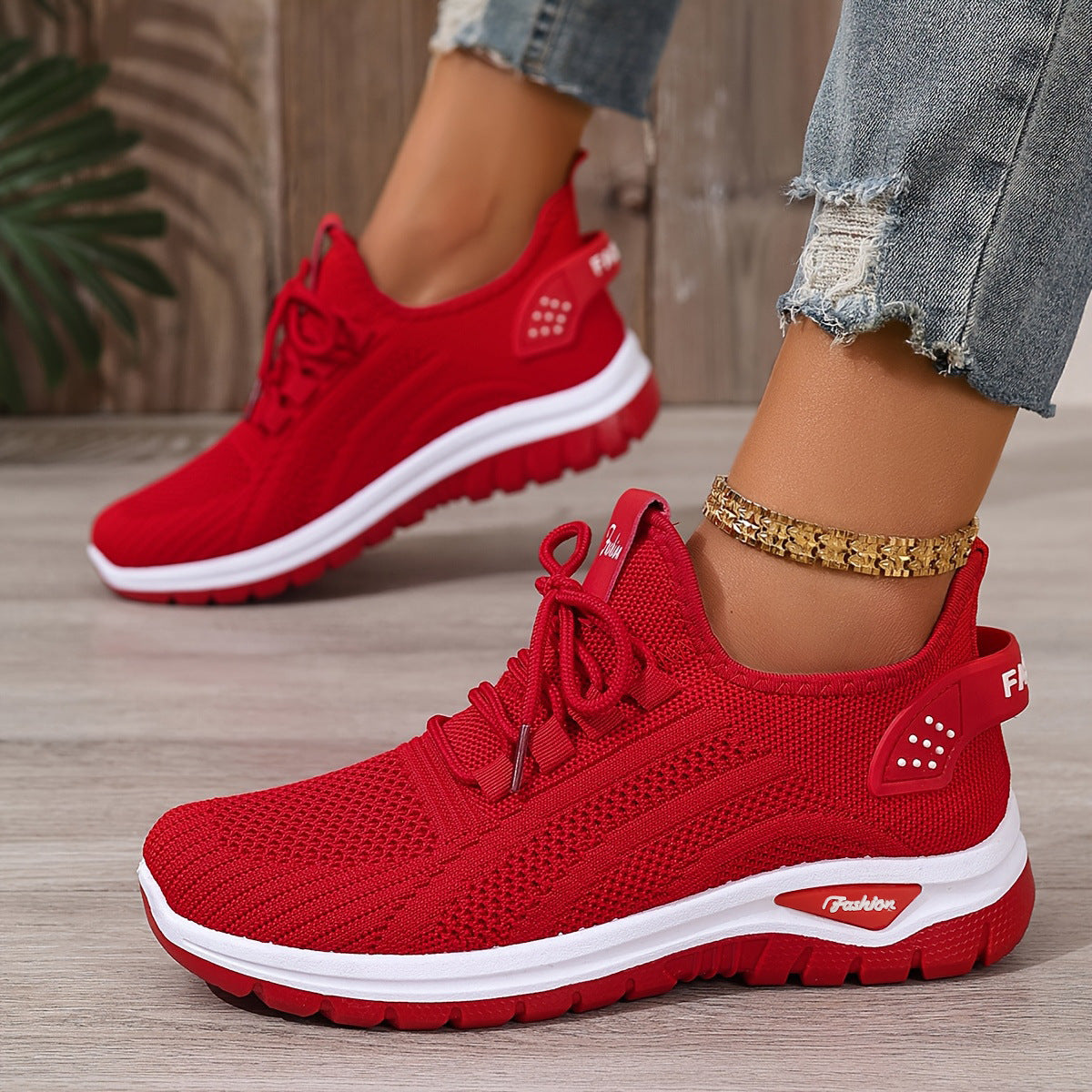 Flying Woven Shoes Women's Fashion Casual Mesh Sneaker