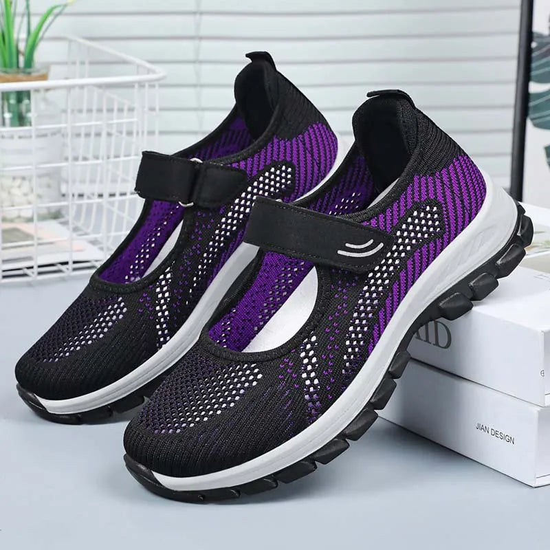 Women Shoes Breathable Vulcanized Shoes Purple Women Sneakers Fashion Breathable Mesh Casual Walking  Women Work