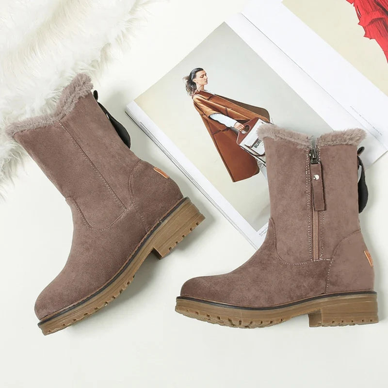 Women's Winter Fur-Lined Mid Calf Boots