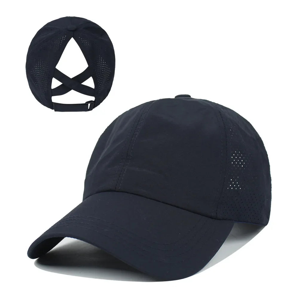 Women's High Ponytail Mesh Baseball Cap | Quick-Dry Breathable Sun Hat for Outdoor Sports