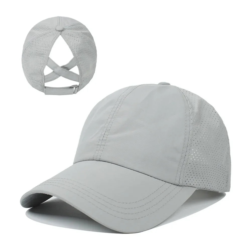 Women's High Ponytail Mesh Baseball Cap | Quick-Dry Breathable Sun Hat for Outdoor Sports
