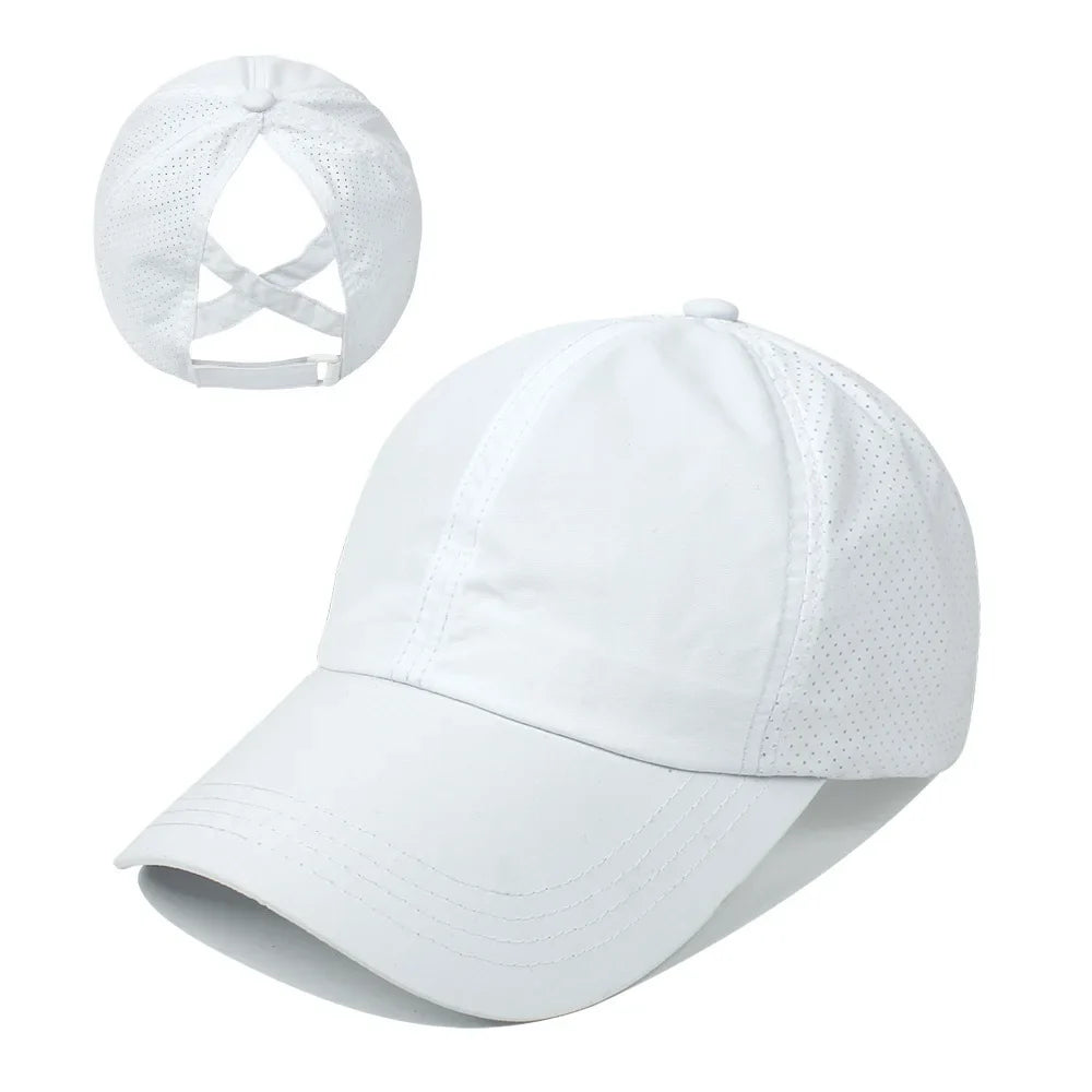 Women's High Ponytail Mesh Baseball Cap | Quick-Dry Breathable Sun Hat for Outdoor Sports