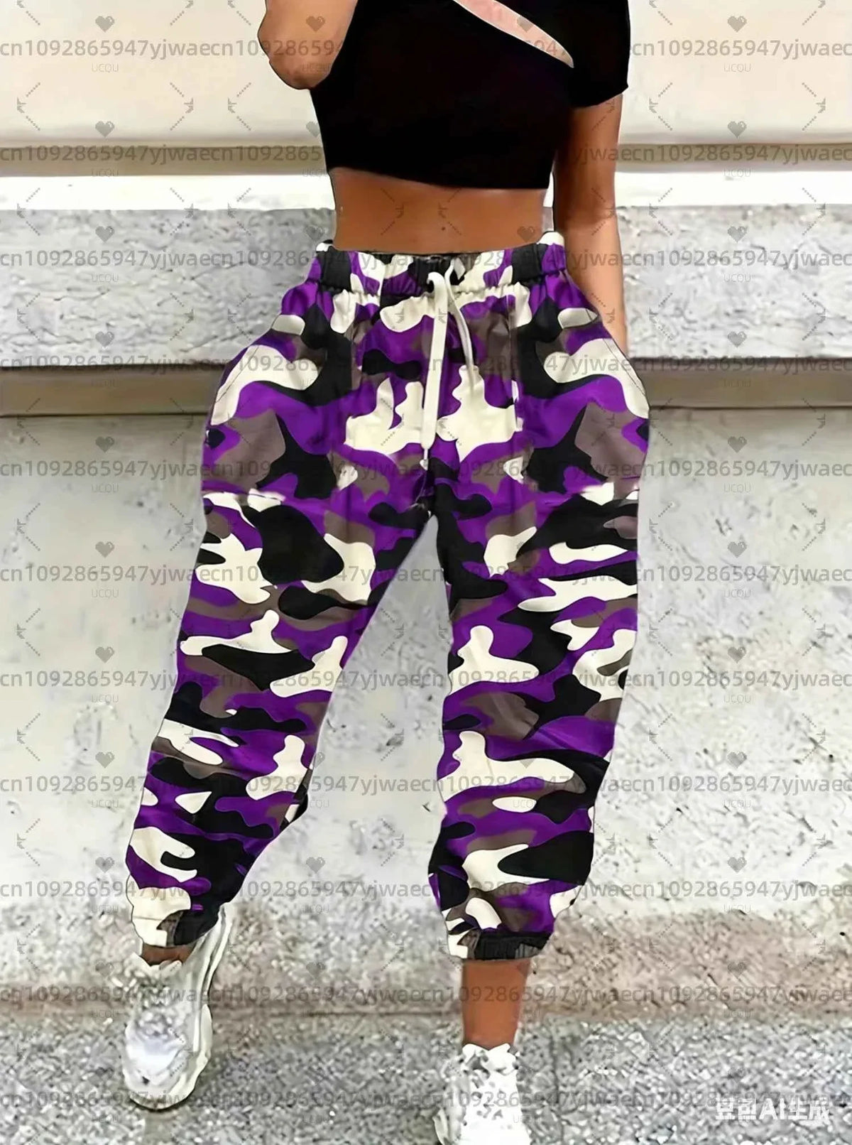 Women's Spring Camo Jogger Pants - 3D Print