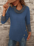 Clothing Tops Korean Style Contrasting Color Patchwork Knitwears Spring And Autumn Versatile Women's Half Turtleneck Knitwears