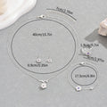 Ins Gentle Japanese Korean Style Women Jewelry Set, Cubic Zirconia Inlaid Cherry Blossom Design Long Necklace Ring Earrings Matching Accessories