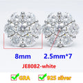 Moissanite Stud Earrings 925 Sterling Silver D Color Flower Earrings For Women